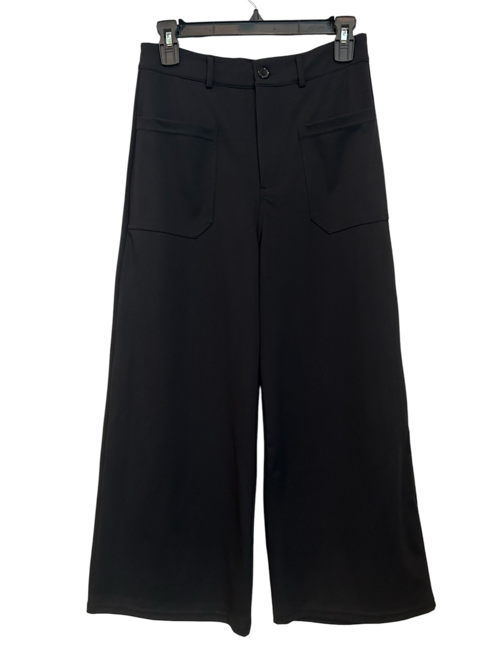 HALARA High Rise Wide Leg Black Cropped Pants